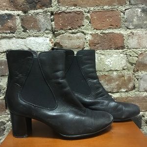 Italian leather booties, 1 1/2" heel, like new